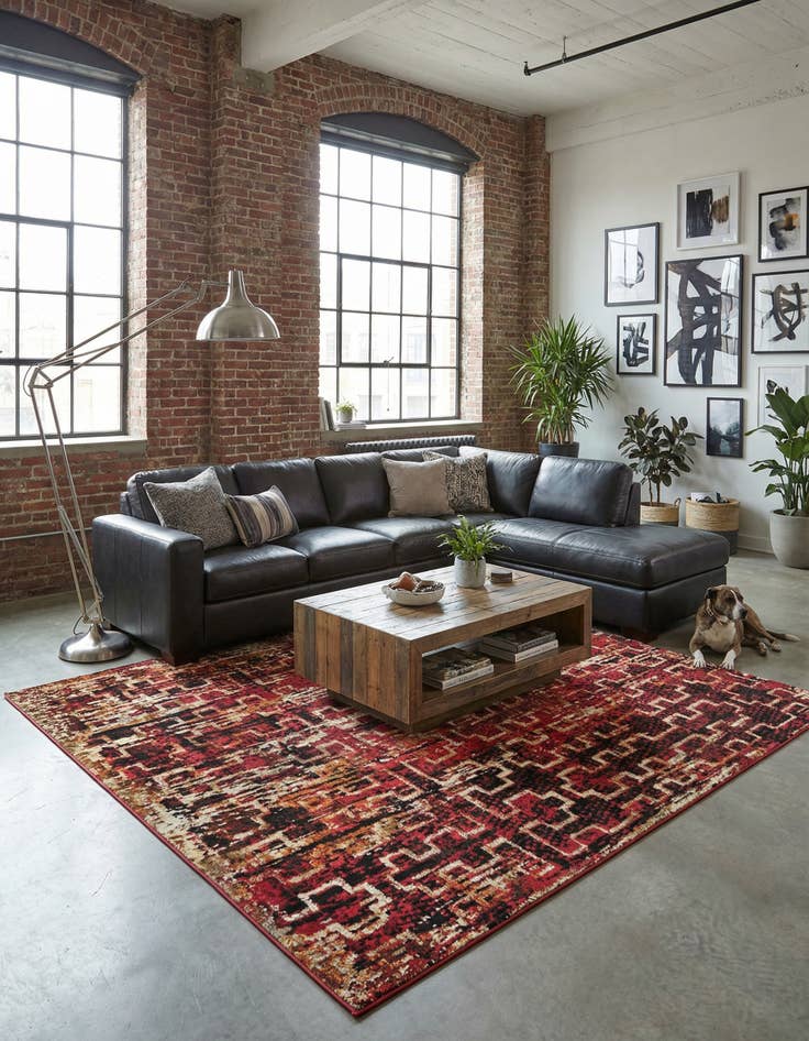 Detail image of 7' 10 x 7' 10 Saturn Square Rug