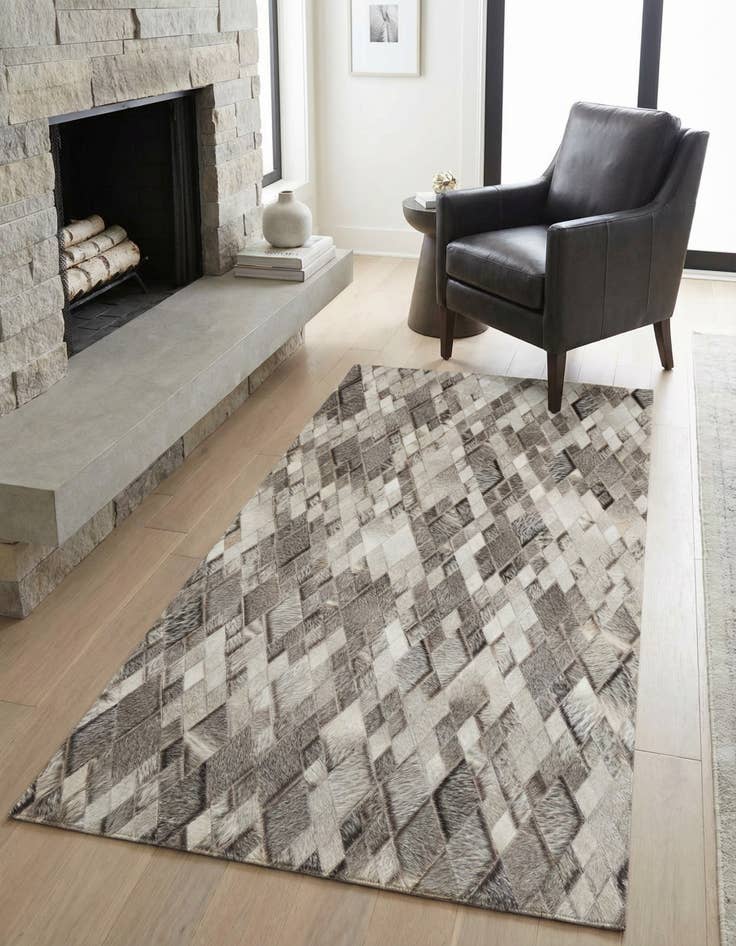 Detail image of 3' 10 x 6' 1 Cowhide Leather Rug