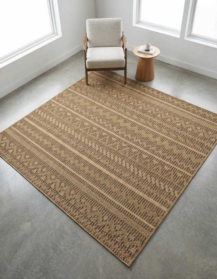 Detail image of 6' x 6' Washable Modern Indoor / Outdoor Square Rug