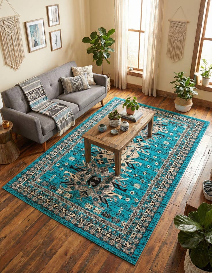 Detail image of 5' 3 x 8' Heris Rug