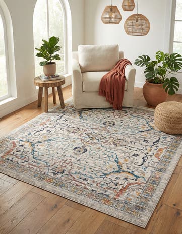 Ivory Lola Square Rug