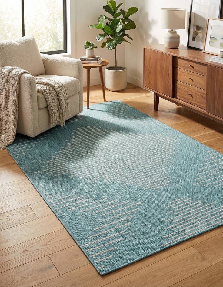 Detail image of 4' x 6' Washable Modern Indoor / Outdoor Rug