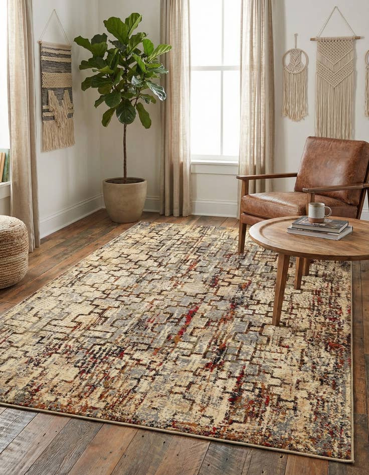 Detail image of  5' 3 x 8' Saturn Rug