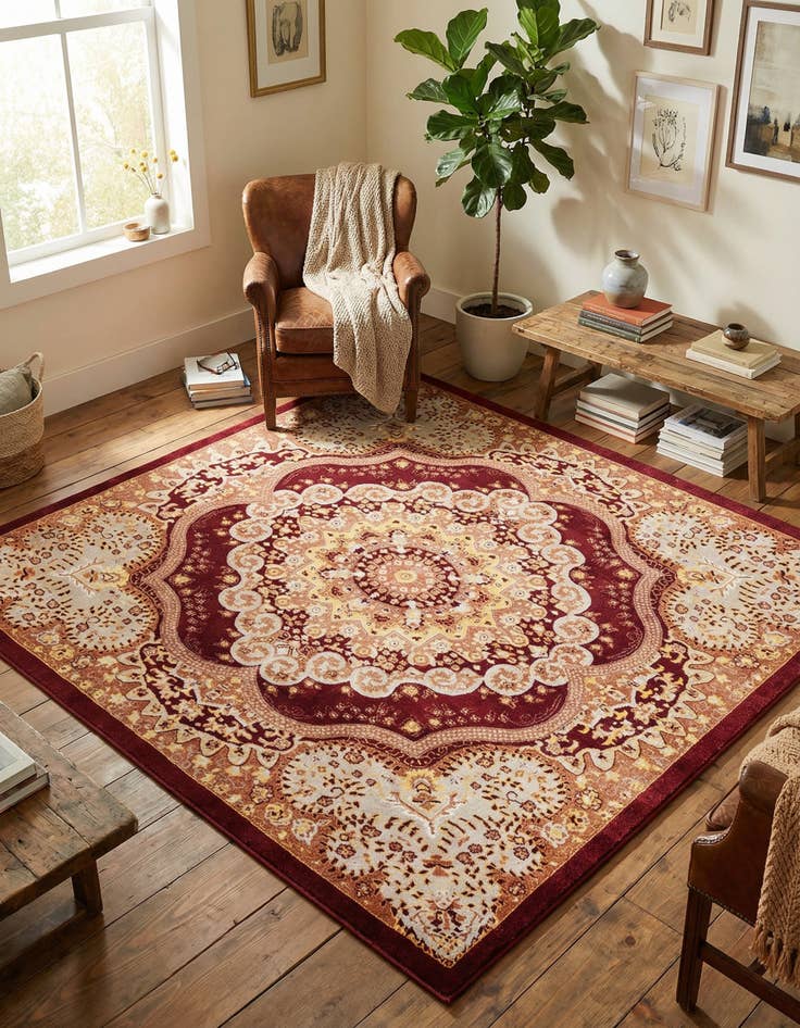 Detail image of 7' 10 x 7' 10 Kamala Washable Square Rug