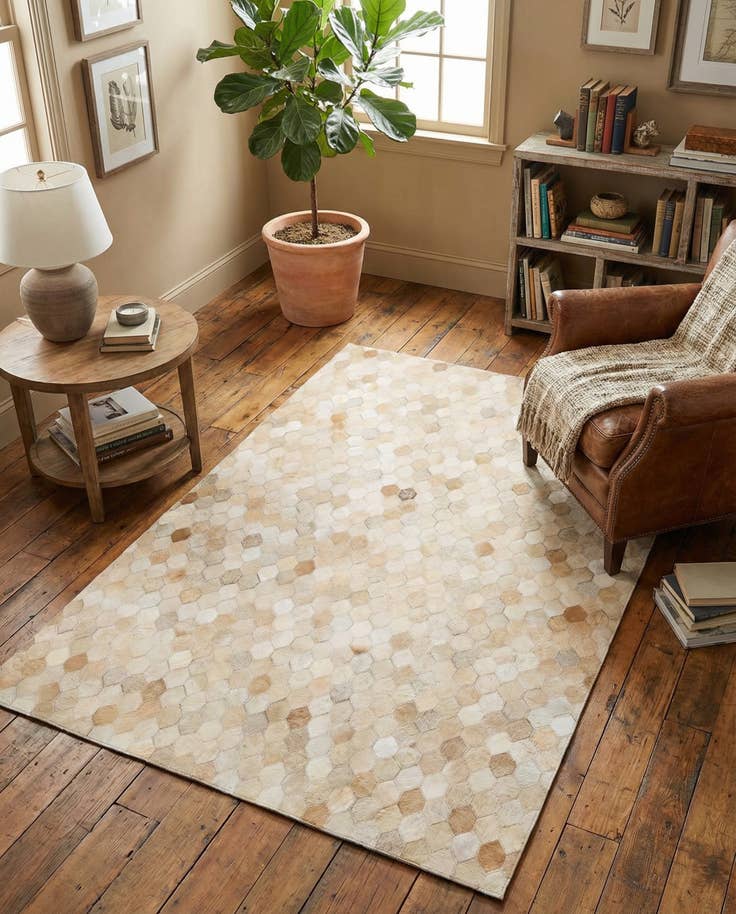 Detail image of 4' x 6' Cowhide Stocks Rug