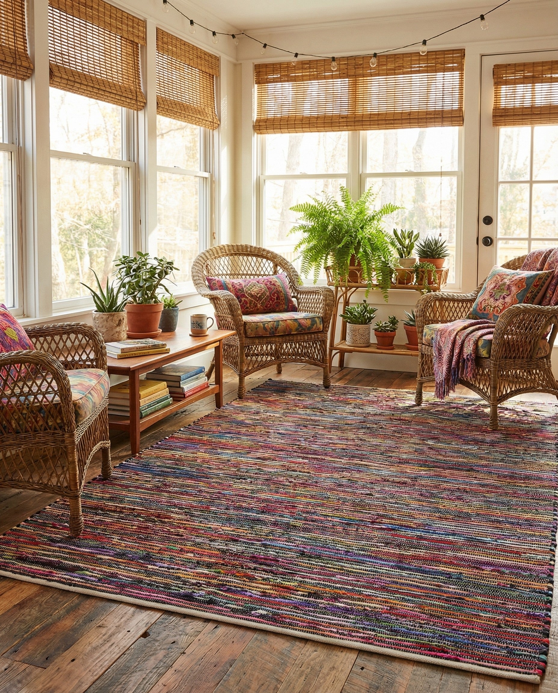6' 1 x 9' Hand Woven Chindi Cotton Rug