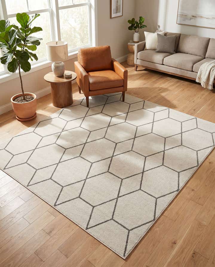 7' 10 x 7' 10 Lattice Frieze Square Rug