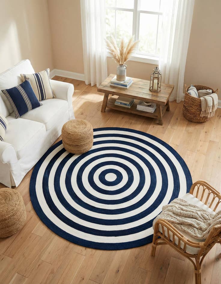 Detail image of 7' 10 x 7' 10  Hand Woven Eco Verse   Washable Indoor / Outdoor Round Rug