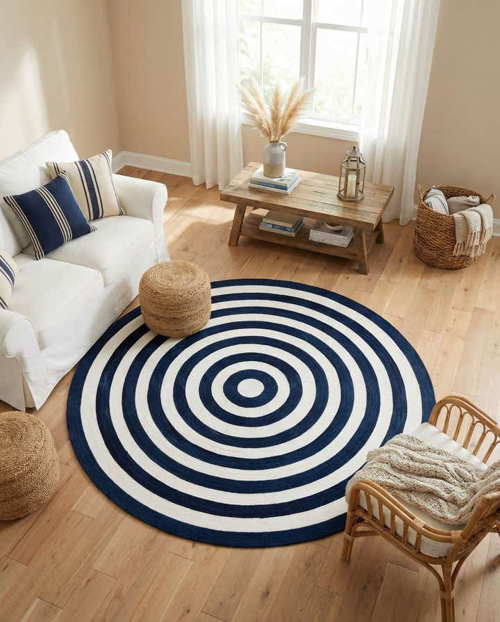7' 10 x 7' 10 Easy-Clean Eco Verse Washable Indoor / Outdoor Round Rug
