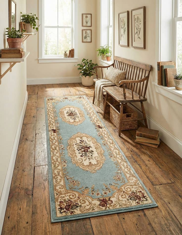 Detail image of 2' x 6' Classic Aubusson Runner Rug