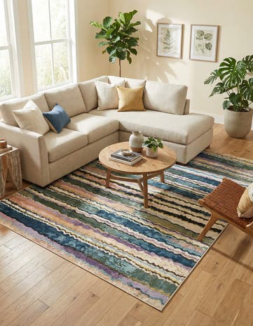 7' 10 x 10' Easy-Clean Modern Indoor / Outdoor Rug