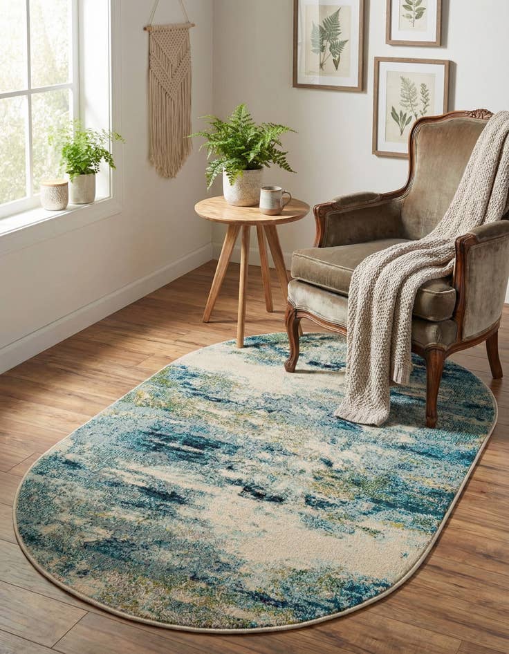 Detail image of 3' 3 x 5' 3  Washable Spectrum Oval Rug