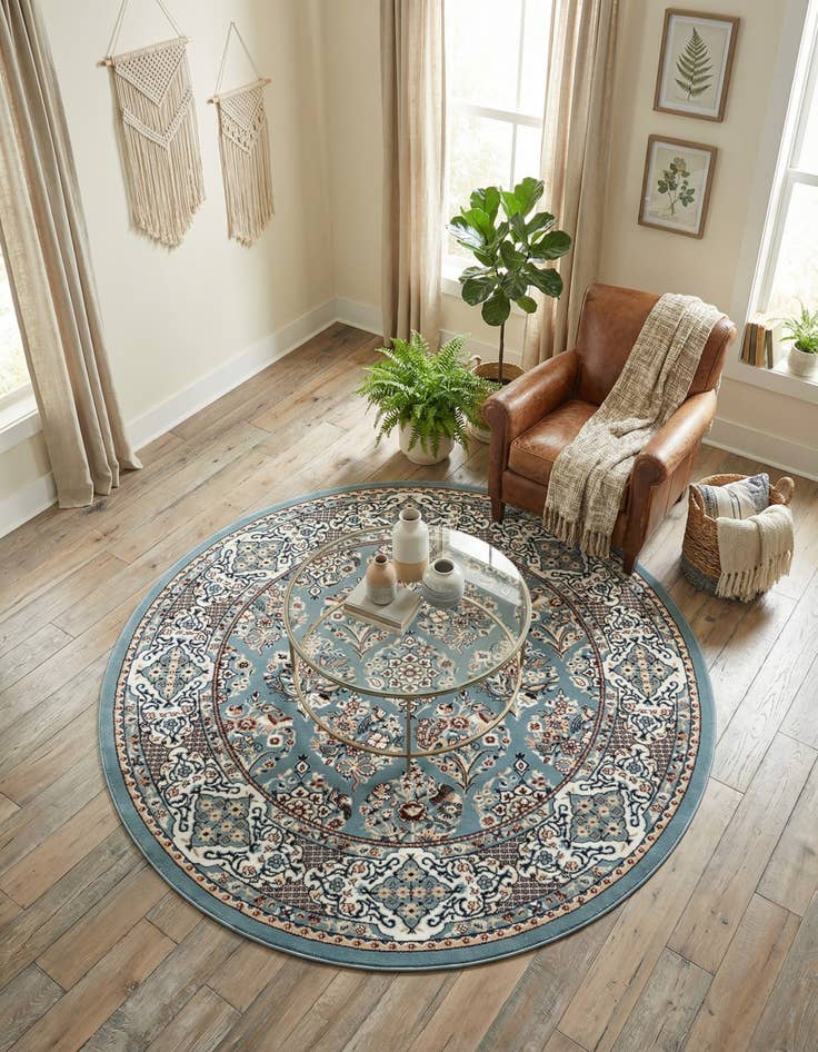 Detail image of 5' 3 x 5' 3 Nain Design Round Rug