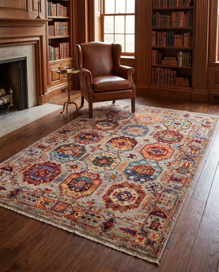 Detail image of 4' x 6' 4 Hand Knotted Ariana Ziegler Rug