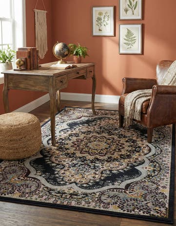Navy Blue Kamala Washable Rug