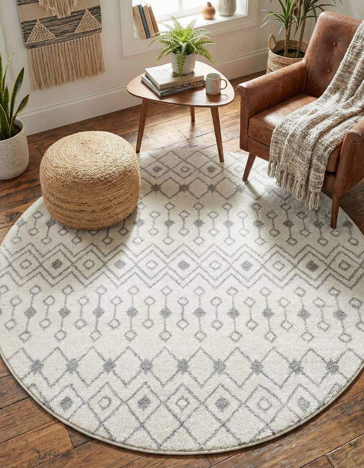 Detail image of 5' 3 x 5' 3 Moroccan Trellis Round Rug