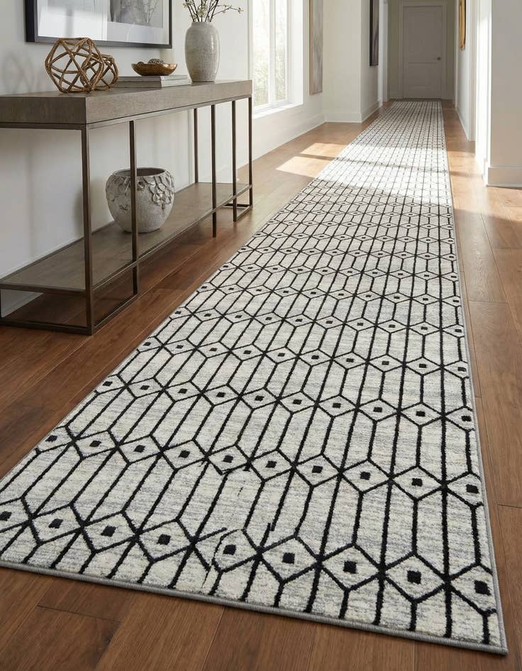Detail image of 3' x 19' 8 Lattice Trellis Runner Rug