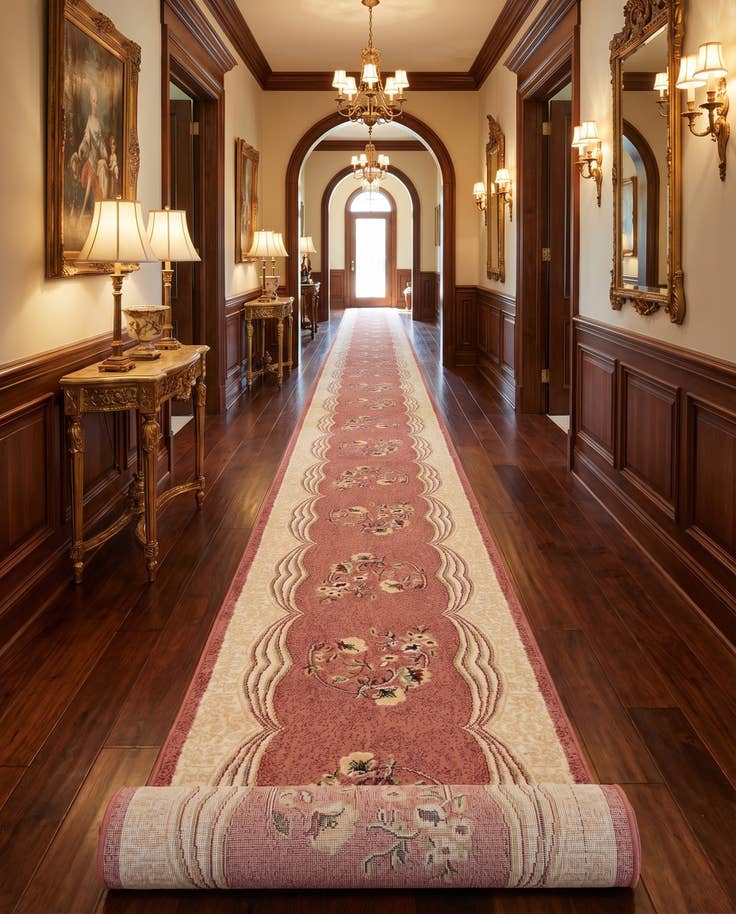Detail image of 2' 7 x 100' Tabriz Design Runner Rug