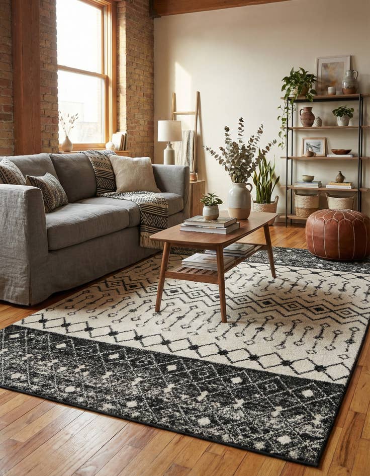 Detail image of 6' x 9' Moroccan Trellis Rug