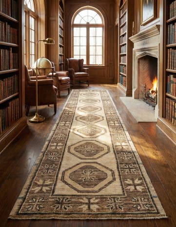 2' 9 x 10' 6 Hand Knotted Oushak Wool Runner Rug