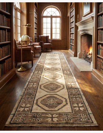 2' 9 x 10' 6 Hand Knotted Oushak Wool Runner Rug