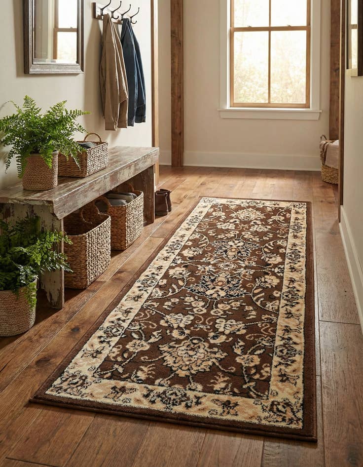 Detail image of 2' x 5' 3 Kashan Design Runner Rug