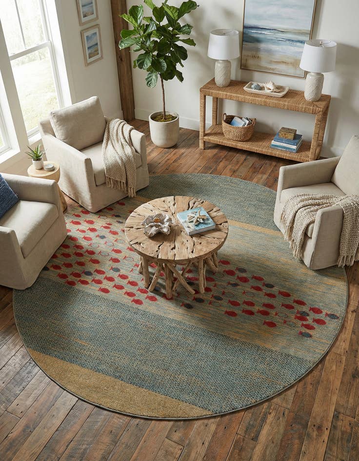 Detail image of 13' 1 x 13' 1 Hand Knotted Kashkuli Gabbeh Oriental Round Rug