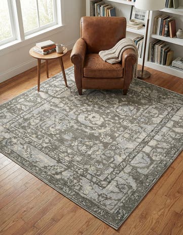 Gray Vista Square Rug
