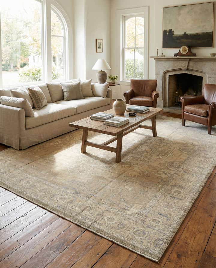 9' x 12' 4 Hand Knotted Oushak Wool Rug