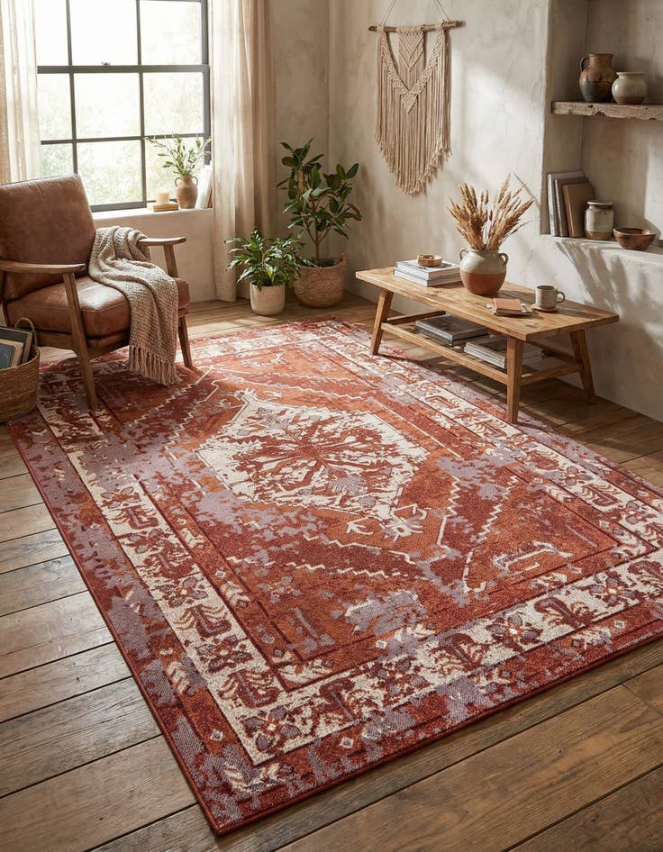 Detail image of 5' 3 x 8' Nain Design Rug