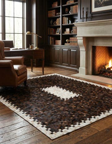 8' x 9' 9 Cowhide Stocks Rug