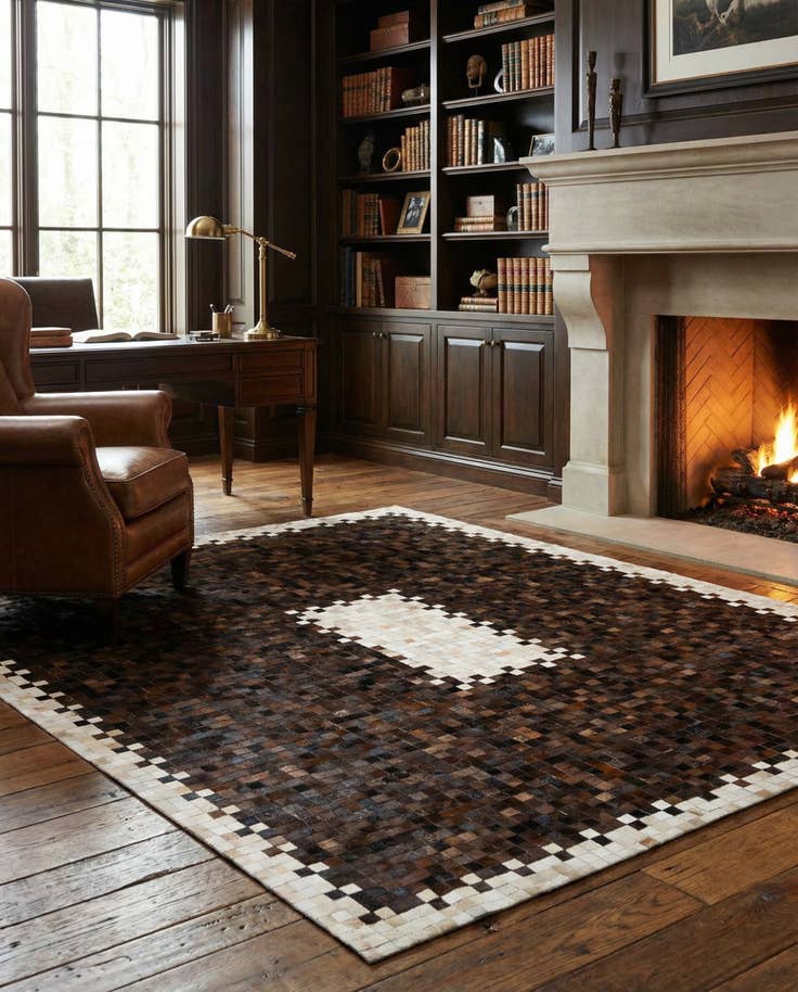 Detail image of 8' x 9' 9 Cowhide Stocks Rug
