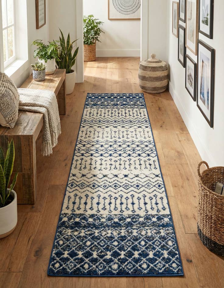 Detail image of 2' 7 x 10' Moroccan Trellis Runner Rug
