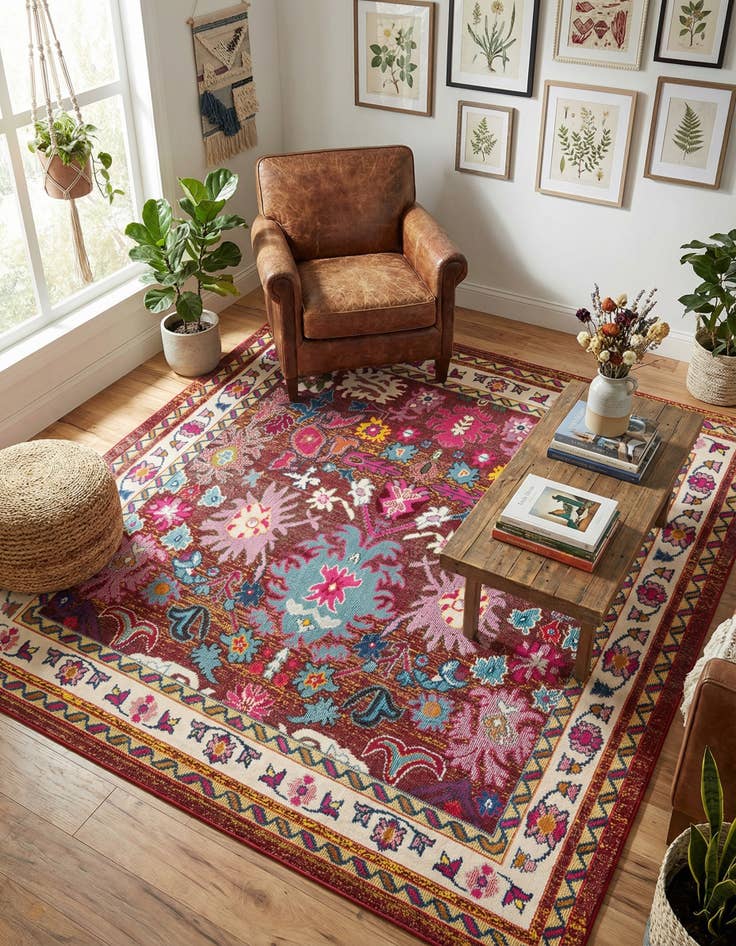 Detail image of 8' x 8'  Washable Palazzo Square Rug