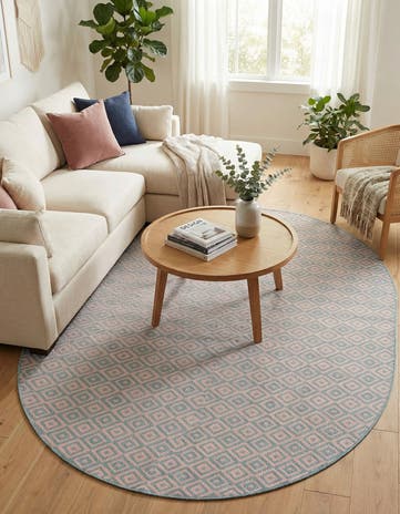 7' 10 x 10' Easy-Clean Jill Zarin Costa Rica Indoor / Outdoor Oval Rug