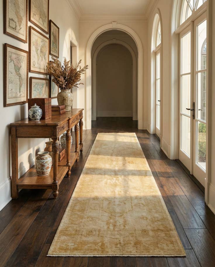 Detail image of 2' 9 x 12' 11 Hand Knotted Oushak Wool Runner Rug