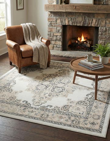 Ivory Parker Square Rug