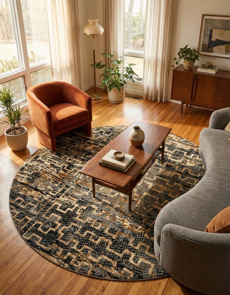 Detail image of 7' 10 x 7' 10 Saturn Round Rug