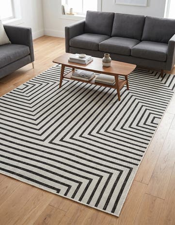 6' x 9' Easy-Clean Modern Indoor / Outdoor Rug