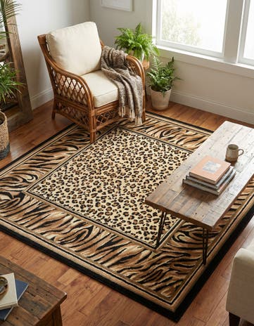 Light Brown Savannah Square Rug