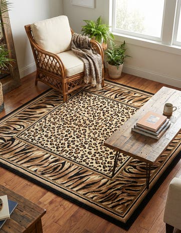 Light Brown Savannah Square Rug