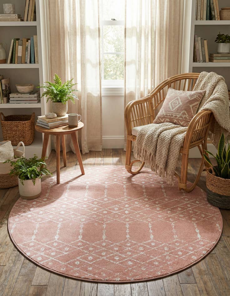 Detail image of  5' 3 x 5' 3 Paxon Trellis Round Rug
