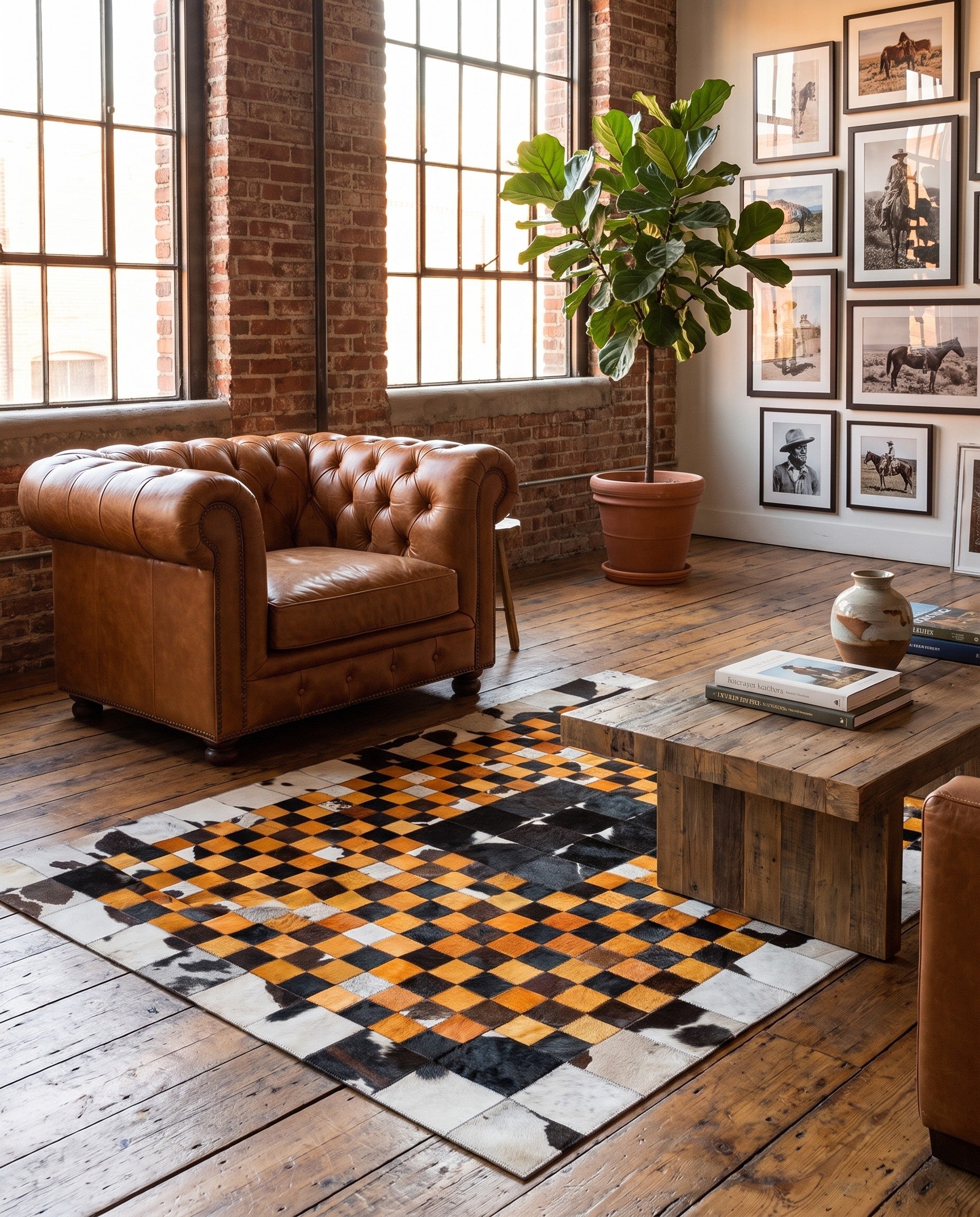 5' x 8' Cowhide Stocks Rug
