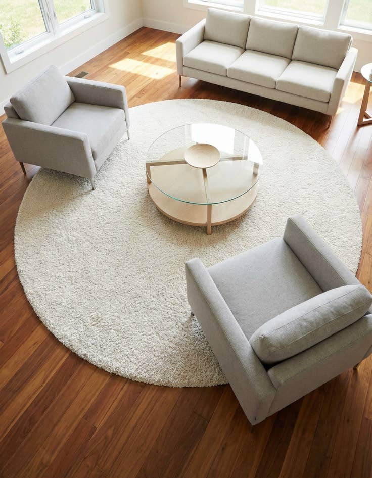 Detail image of 8' x 8' Solid Frieze Round Rug