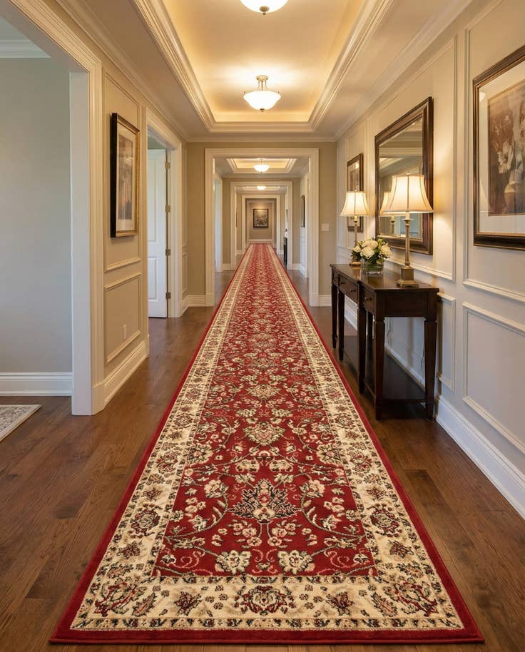 Detail image of 3' x 19' 8 Kashan Design Runner Rug