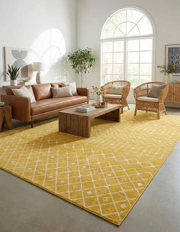 Yellow Moroccan Trellis Rug