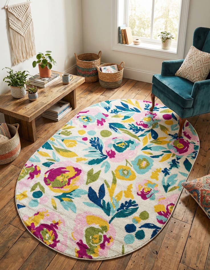 Detail image of 5' 3 x 7' 10 Bloom Oval Rug