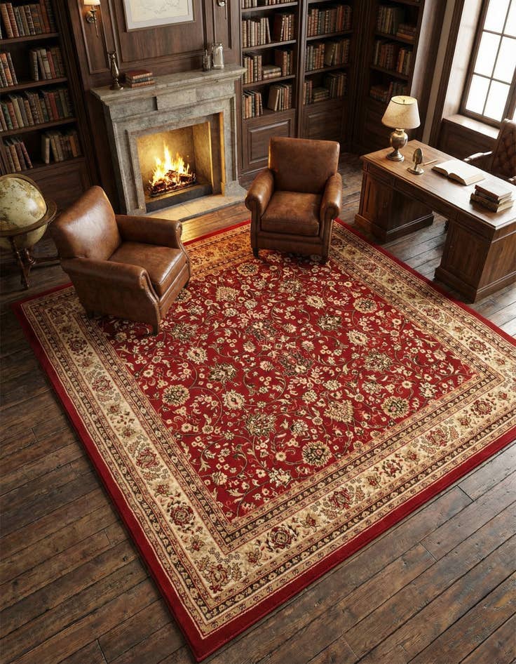 Detail image of 10' x 10' Kashan Design Square Rug