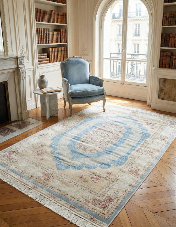 Detail image of 5' x 7' 5 Qom Bamboo Silk Rug