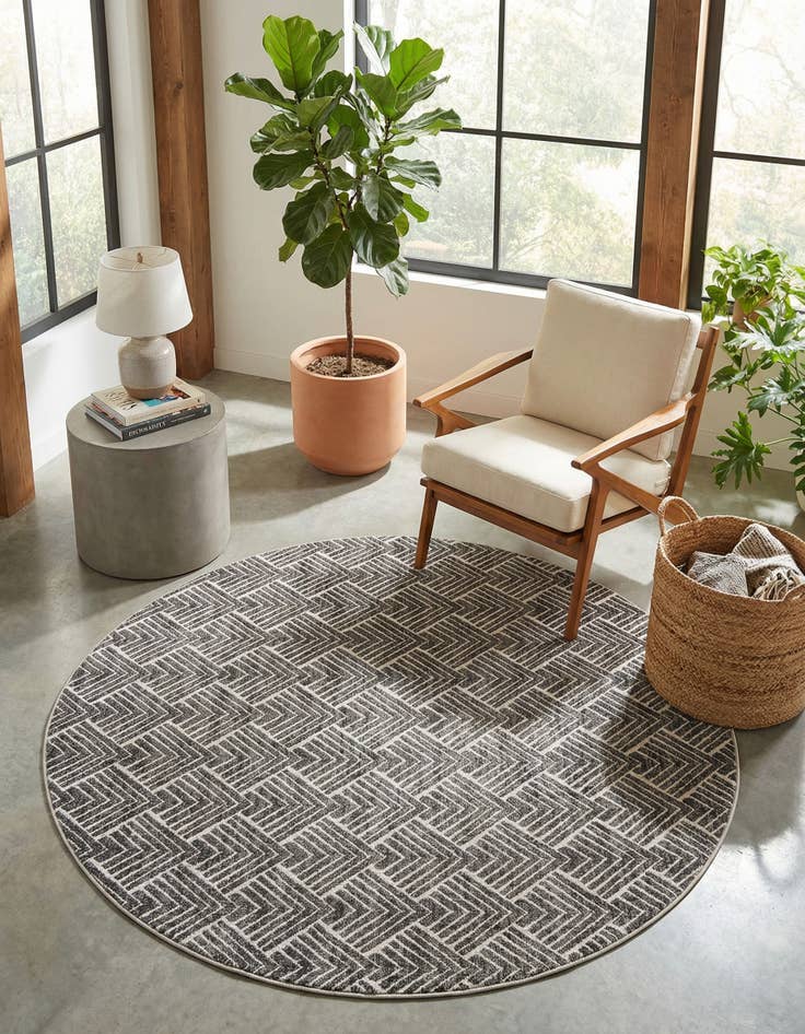 Detail image of 7' x 7' Eco Trellis Round Rug